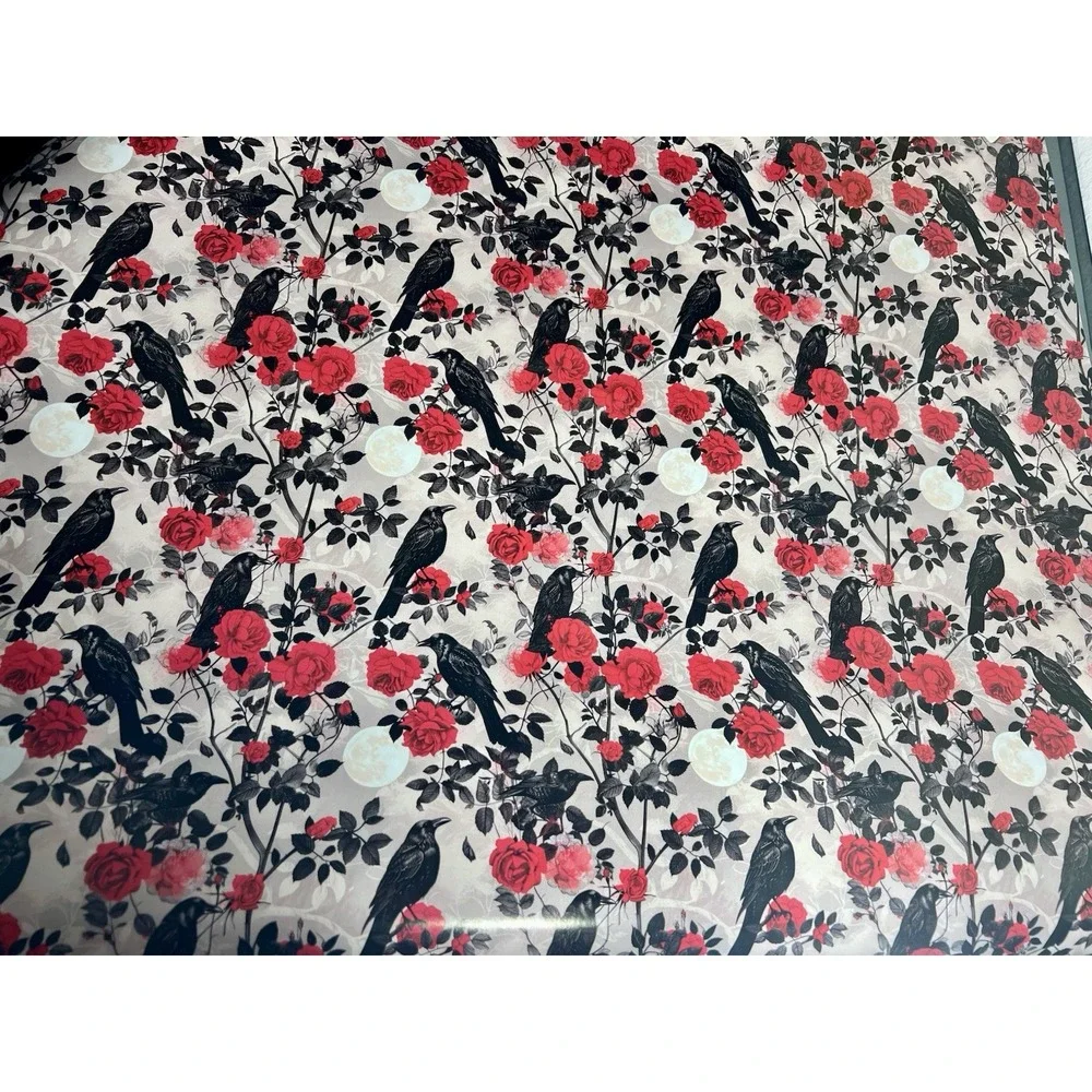 Gothic Crow & Red Rose Wrapping Paper Roll 30